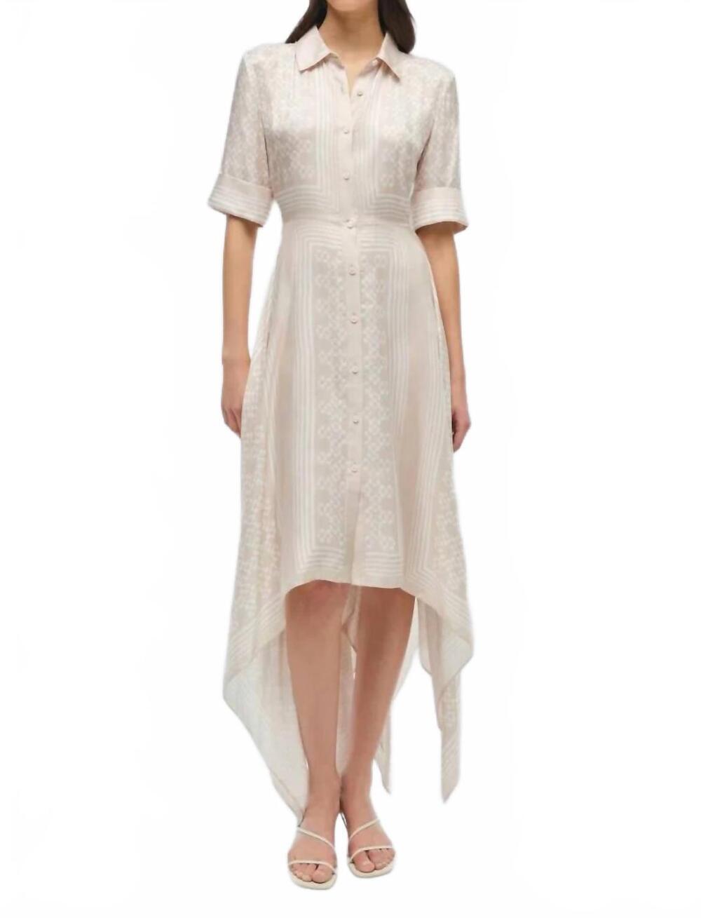 NEW SIMKHAI abrielle handkerchief midi dress in sand